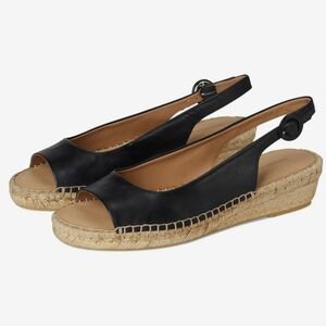 Bernardo Melila Black Espadrille Slingback Shoes 9